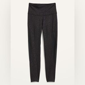 Old Navy Active Black Leopard Print High-Waisted Elevate 7/8 Leggings, Large